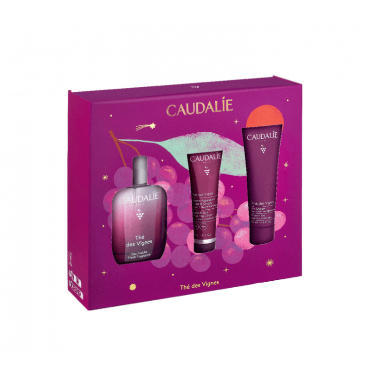 Caudalie  The des Vignes Gift Set Xmas 2026 - 50ml Fragrance, 50ml Shower Gel & 30ml Hand Cream