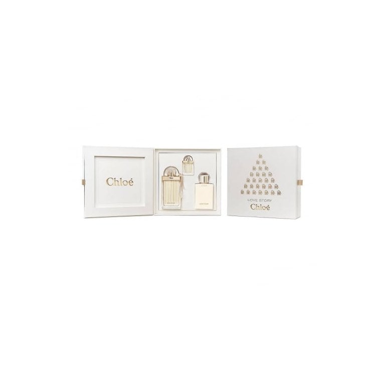 Chloe  Love Story - Gift Set With 75ml Eau De Parfum With Body Lotion & Mini 7.5ml