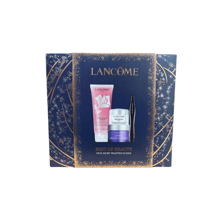 Lancome  Renergie Eye Cream 5ml+MultiLift Night Cream 15ml+Rose Scrub 100ml+Hypnose Mascara 01 Noir Set